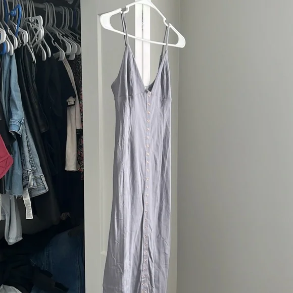 Free People Grayish Purple Ribbed Midi Dress, NWOT - Picture 2 of 6